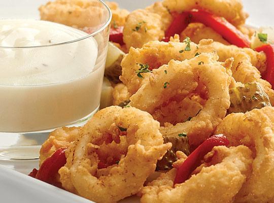 Crispy Calamari with Alfredo Sauce, Gluten Free*