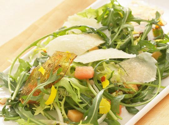 Mixed green salad with Savory Mustard Dressing