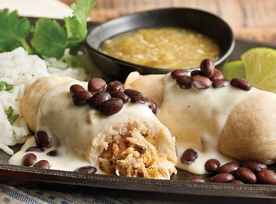 Cheddar Cheese Chicken Tamales with Roasted Poblano Sauce