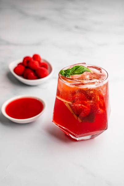 Watermelon Raspberry Basil Lemonade Cooler