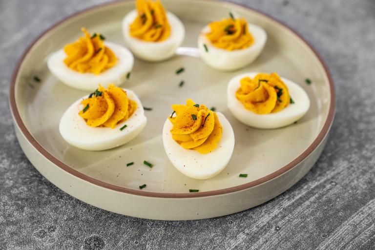 Pumpkin Deviled Eggs