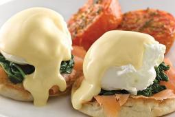 Salmon Gravlax Florentine Eggs Benedict