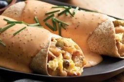 Potatoes O’Brien Smoky Cheese Breakfast Enchiladas