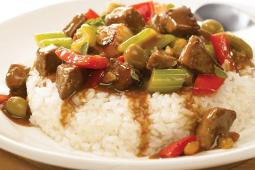 Cuban Beef Stew over Sticky Rice