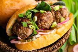 Hoisin Glazed Meatball Banh Mi