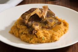 Pumpkin Polenta with Short Rib and Pumpkin-Rosemary Demi