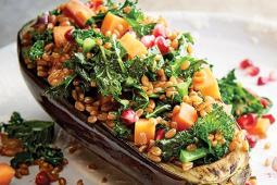 Eggplant Stuffed with Winter Wheat Berries