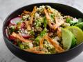 Beer Braised Pork Bowl with Arugula Basil Salsa Verde