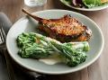 Grilled Pork Chop and Broccolini with White Cheddar Cheese