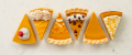 six varieties of Libby's pumpkin pie in a row