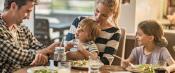 Family sharing a meal