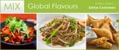 Global Flavours Mix Bonus 1: Chile chicken with cashews &amp; vegetables; soba noodle salad; red curry samosas