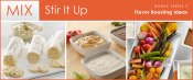 Stir It Up Mix Bonus 2: Assorted flavored butters; bowls with sauces and aioli; bowls with dressing, vinaigrette, and dip