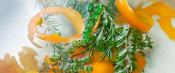 Fresh rosemary herb brine with orange peel