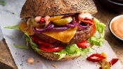 burger on parchment