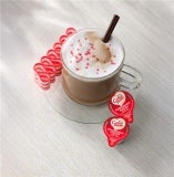 clear coffee mug with peppermint mocha creamer and coffee mate tubs