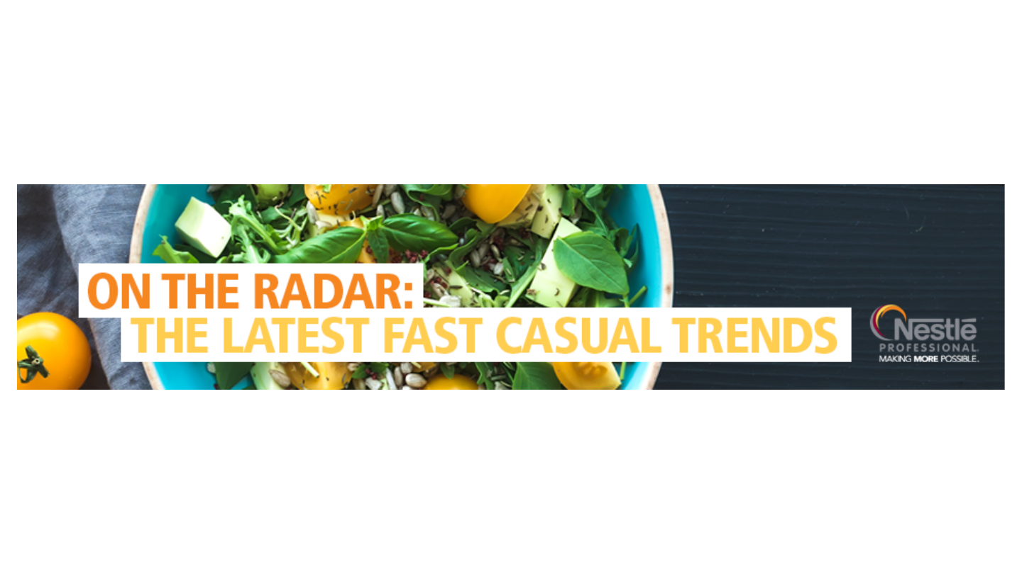 On the Radar: The Latest Fast Casual Trends overlaid on a salad
