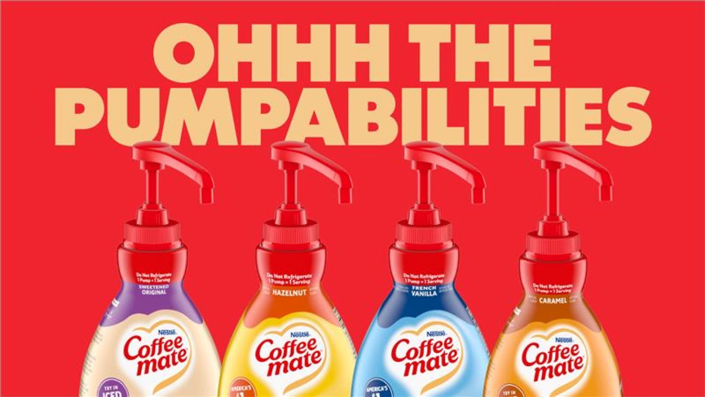 coffee mate pump bottle line up