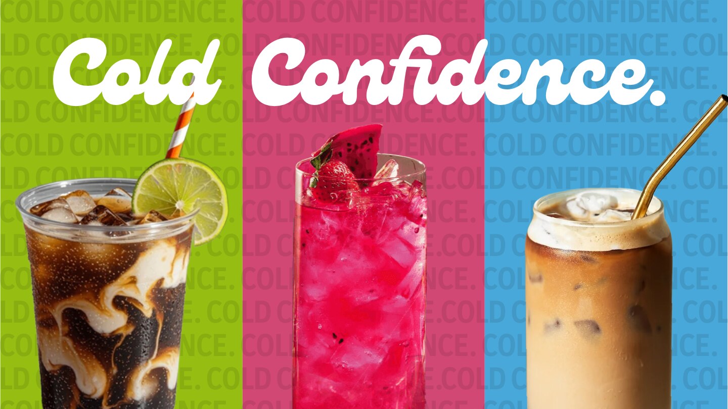 Cold Confidence three iced beverages